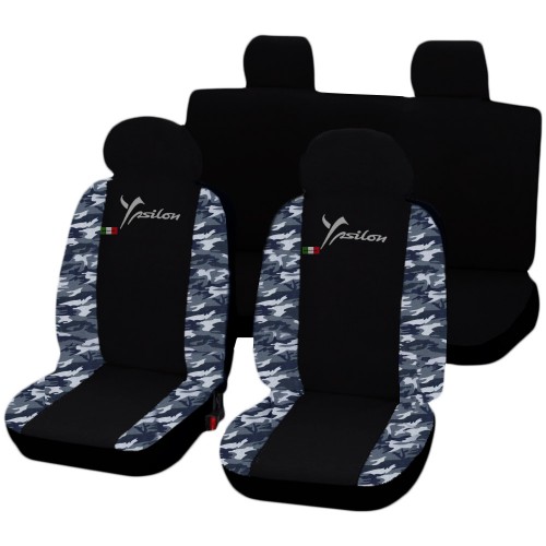 Coprisedili Ypsilon Y Bicolore Nero - Mimetico Blu Coprisedili Ypsilon Y Bicolore Nero - Mimetico Blu